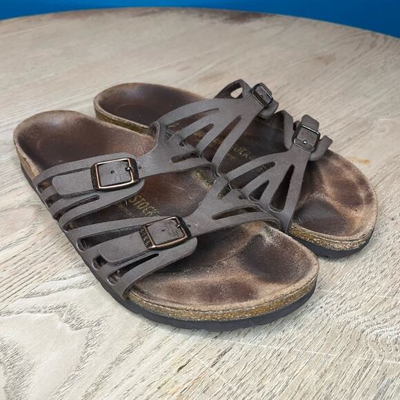 Birkenstock Granada Birko-Flor Vegan Sandals Slides Slip Ons Brown Women’s 7-38 - Picture 1 of 10